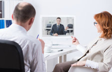 Hiring manager conducting a Skype interview