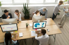 Group of people working together in an office