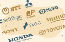 Logos of the 10 largest Japanese companies