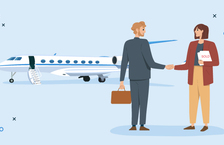 A jet broker selling a plane to a client