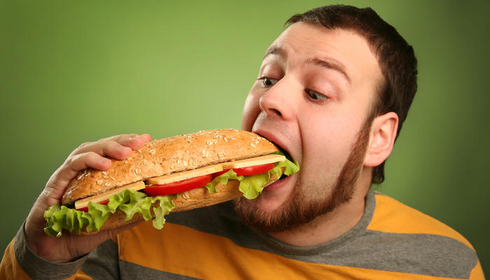 eat a big sandwich