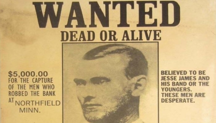 jesse james wanted poster