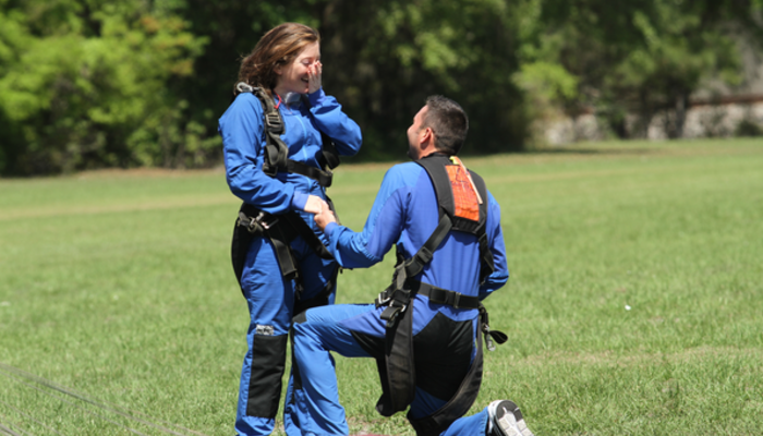 Skydiving wedding proposal
