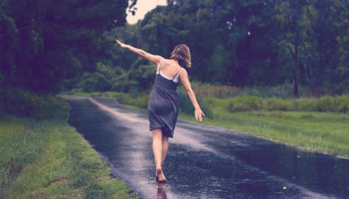 walking in rain