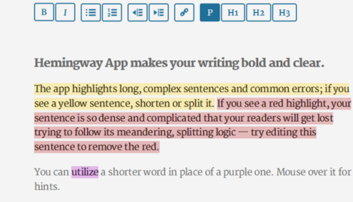 hemingway app