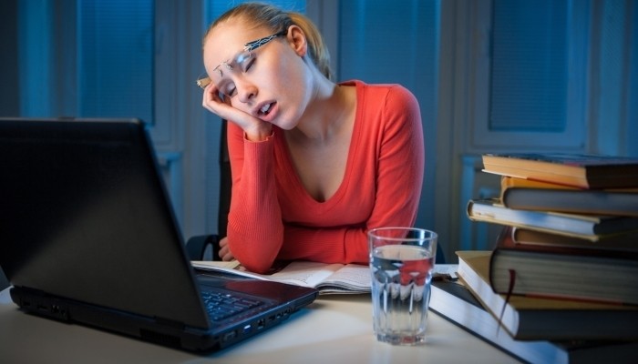 sleeping in front of pc