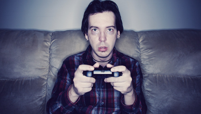 guy playing video games
