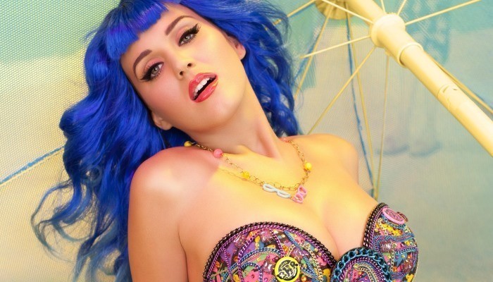 Katy Perry with blue hair
