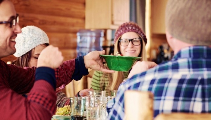 Hipsters eating