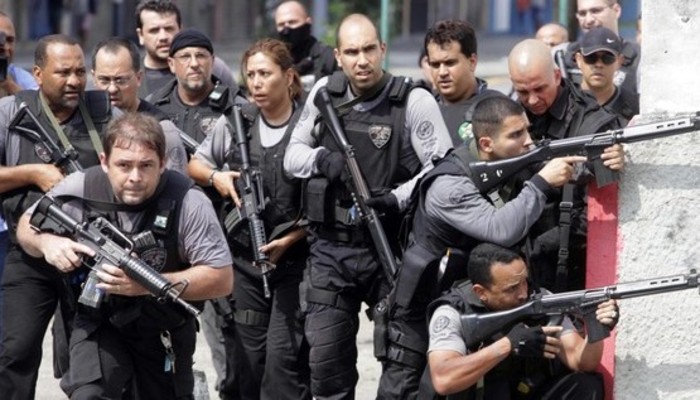 Running police officer