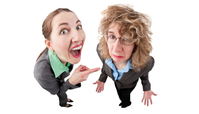 pointing out a colleague