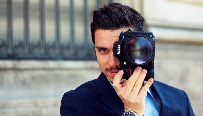man holding a camera