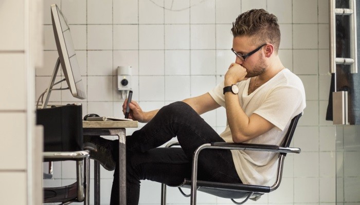 man with computer
