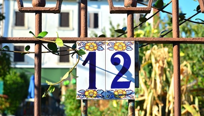 House number on gate