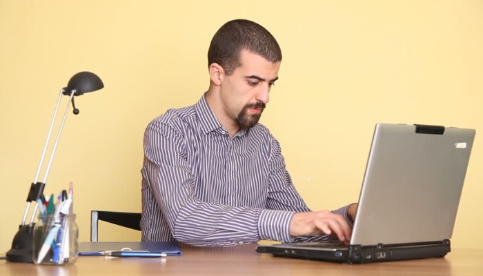man on pc