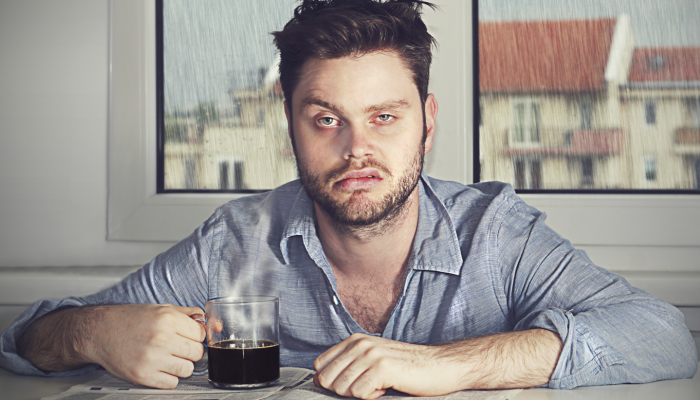 Man drinking coffee
