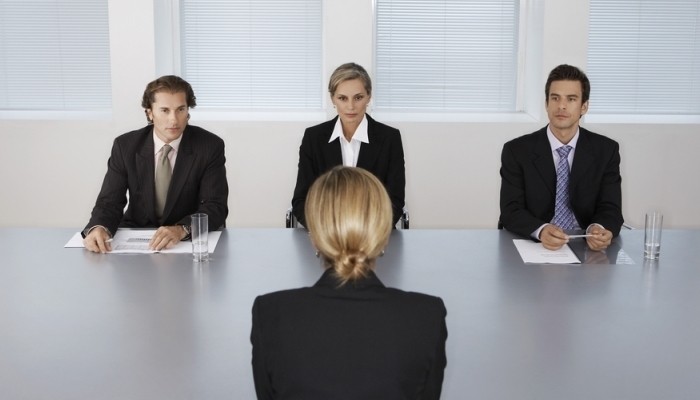 Woman at job interview