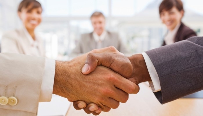 Businessmen shaking hands