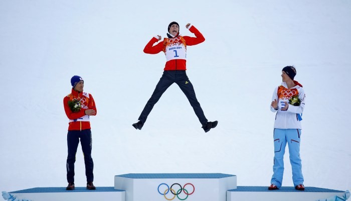Winter Olympics podium