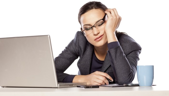 very tired business woman