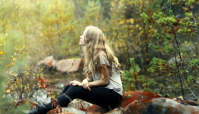 sitting in nature