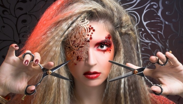 Woman holding scissors