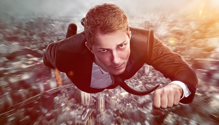 superhero businessman