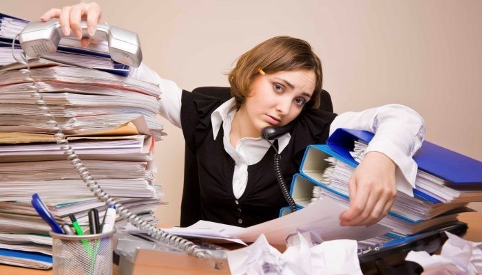 unorganised person at work