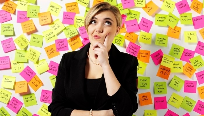 woman with post-its