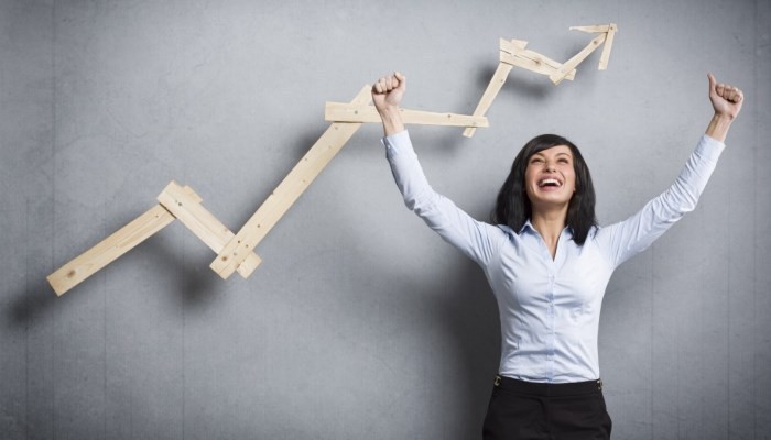 woman celebrating success