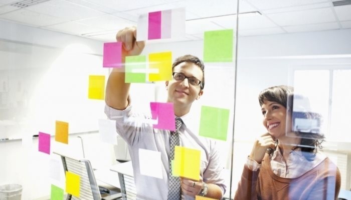 Employees working together