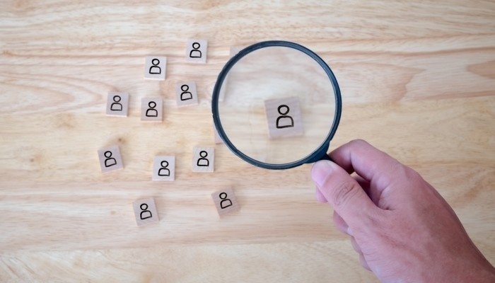 looking for job applicant magnifying glass