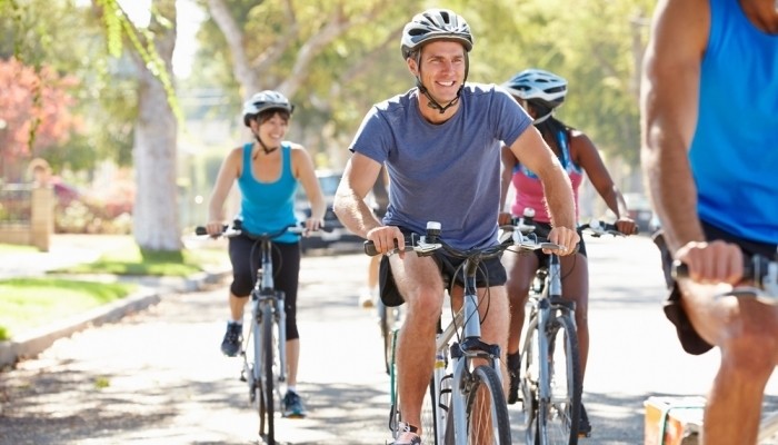 Group of cyclists