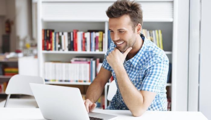 man with computer