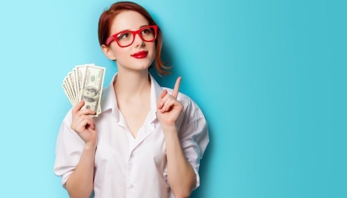 woman with money