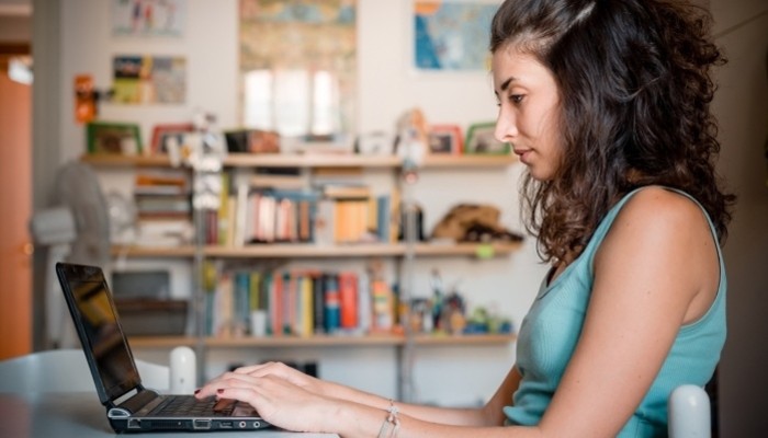 woman with computer