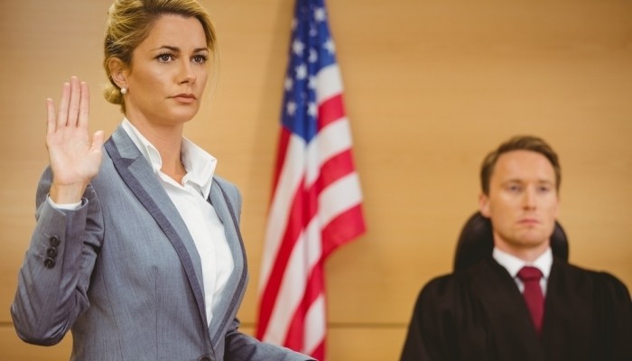 Witness swearing in in court