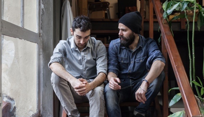guys talking