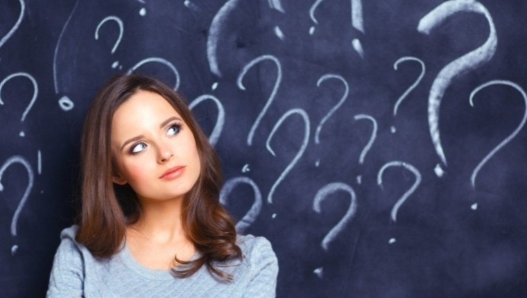 woman with question marks