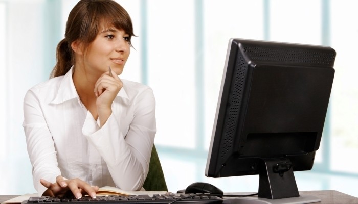 Woman working on computer