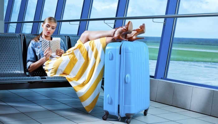 Woman waiting at airport