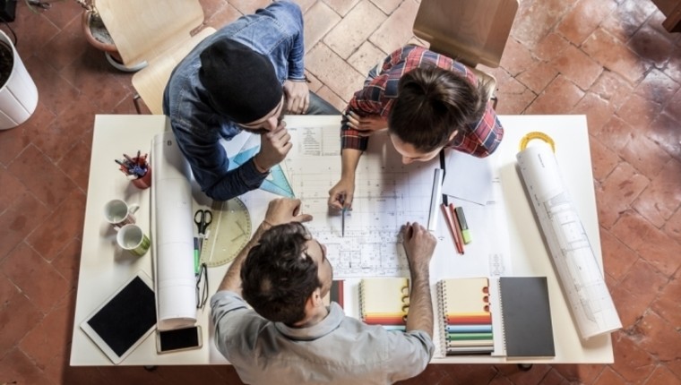 people working on project