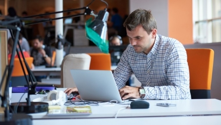 software developer working on computer