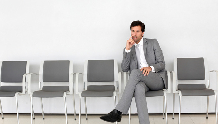 Businessman in waiting room