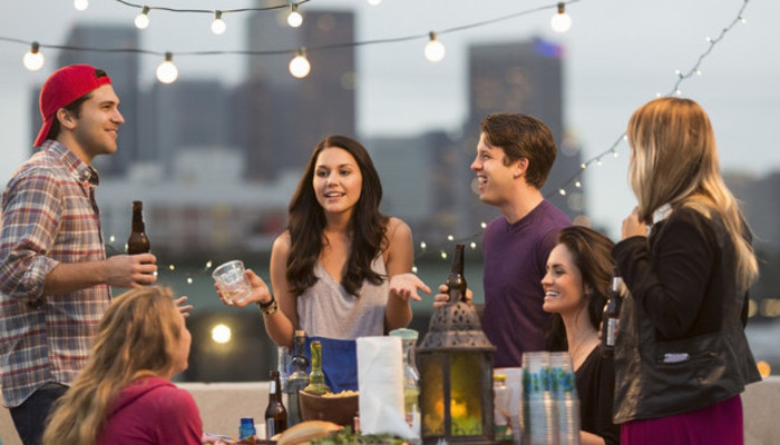 Young people chatting