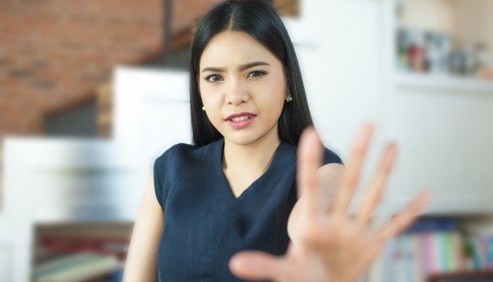 woman saying no