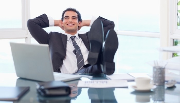 businessman relaxing in his office
