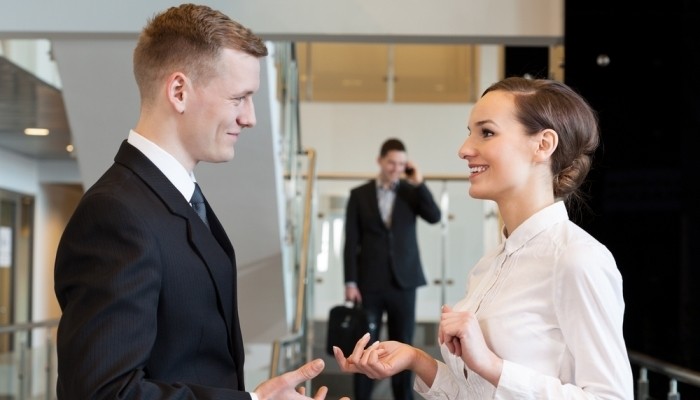 business people talking