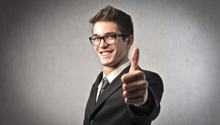 businessman thumbs up