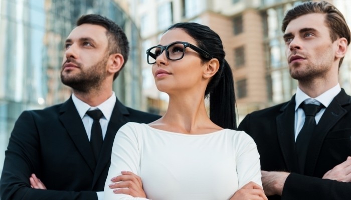 ambitious young business people